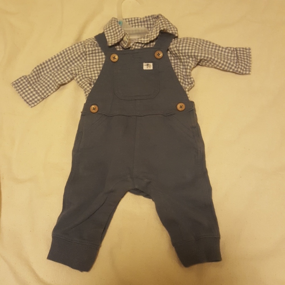 *Sold*🌸Carter's Newborn blue overalls NWOT